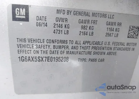 2014 Cadillac Cts Luxury z USA, uszkodzony, nr VIN 1G6AX5SX7E0195208